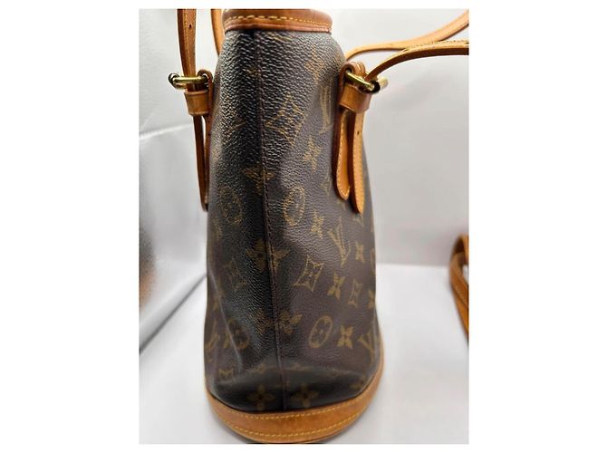 Louis Vuitton Borsa Bucket PM Monogram Marrone Monogramma - vista 17