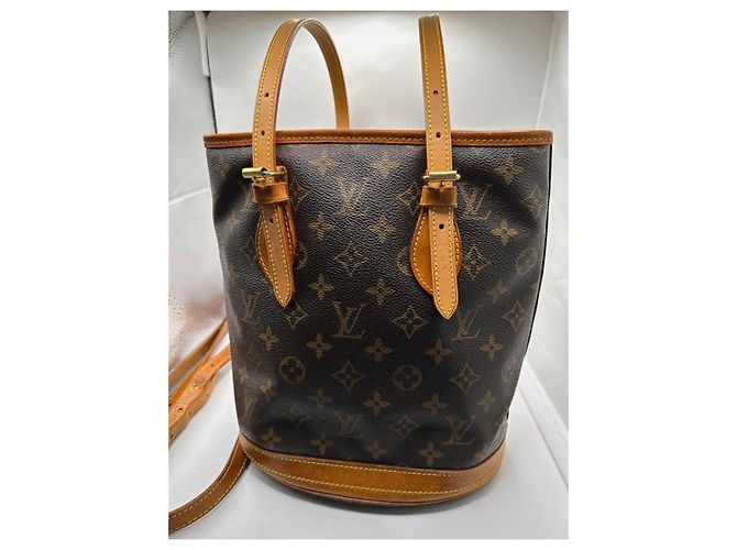 Louis Vuitton Borsa Bucket PM Monogram Marrone Monogramma - vista 2