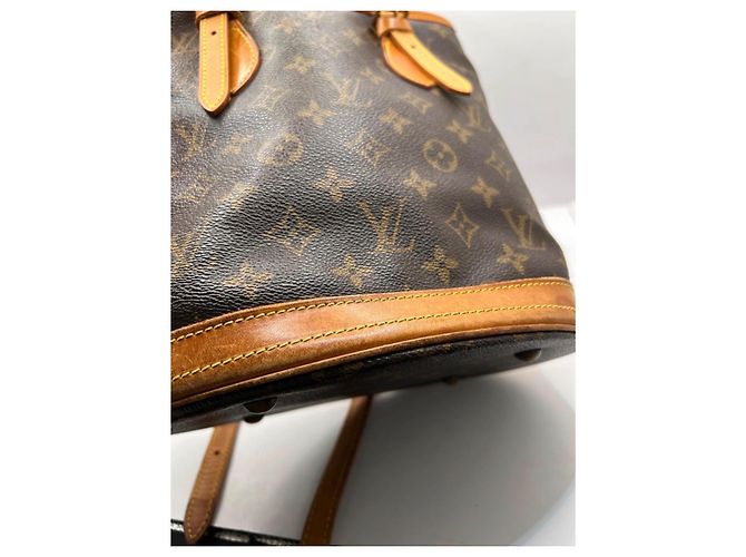 Louis Vuitton Borsa Bucket PM Monogram Marrone Monogramma - vista 5