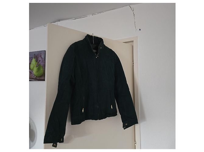 Autre Marque Isaco & Kawa grüne Pekari-Lederjacke Dunkelgrün - Ansicht 2