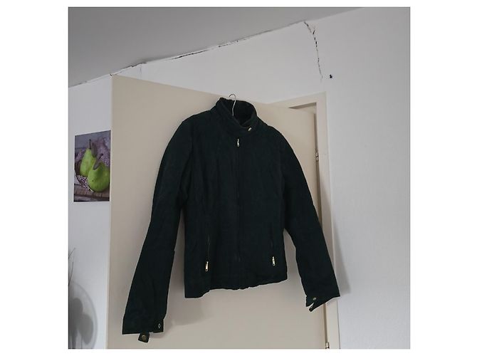 Autre Marque Isaco & Kawa grüne Pekari-Lederjacke Dunkelgrün - Ansicht 4