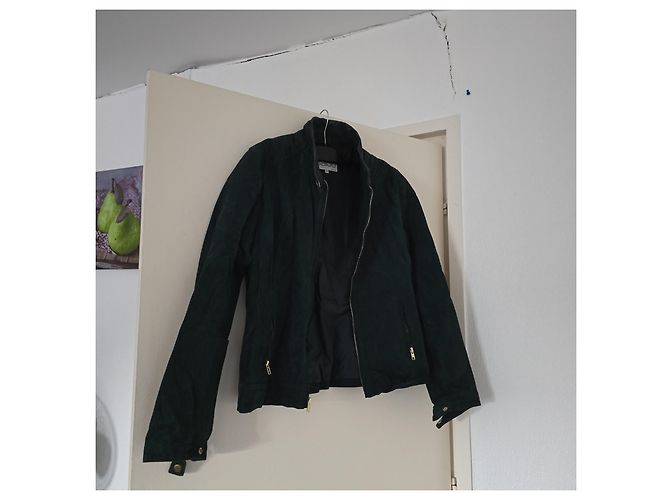 Autre Marque Isaco & Kawa grüne Pekari-Lederjacke Dunkelgrün - Ansicht 5