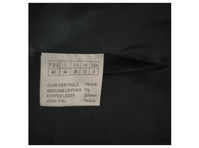 Autre Marque Isaco & Kawa grüne Pekari-Lederjacke Dunkelgrün - Ansicht 8