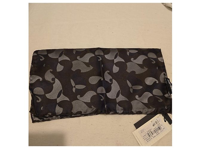 Giorgio Armani Fazzoletto da Taschino in Seta Paisley Marrone e Grigio - vista 3