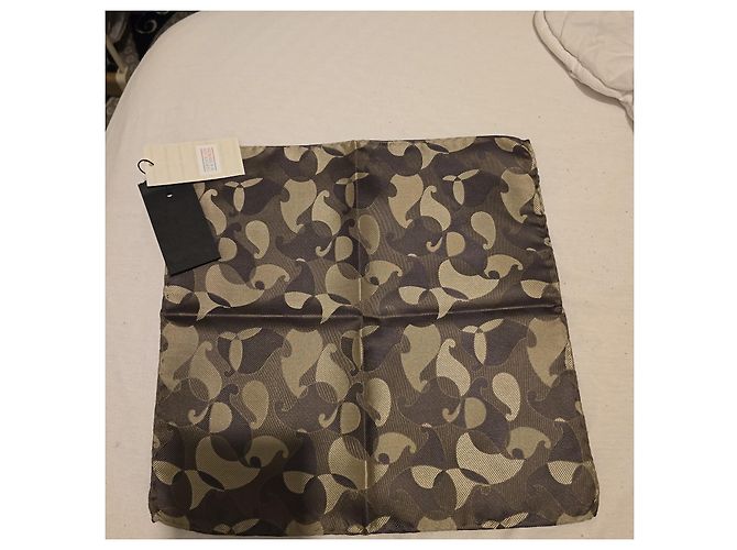 Pochette in seta Giorgio Armani motivo paisley - Marrone Grigio - vista 2