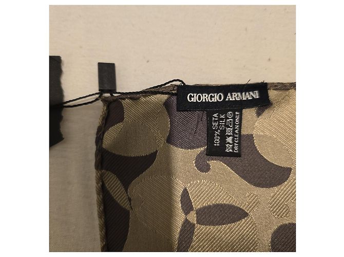 Pochette in seta Giorgio Armani motivo paisley - Marrone Grigio - vista 5