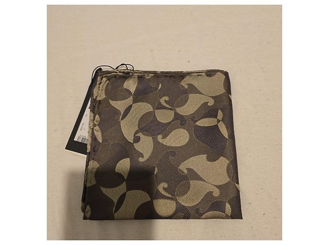 Pochette in seta Giorgio Armani motivo paisley - Marrone Grigio - vista 6