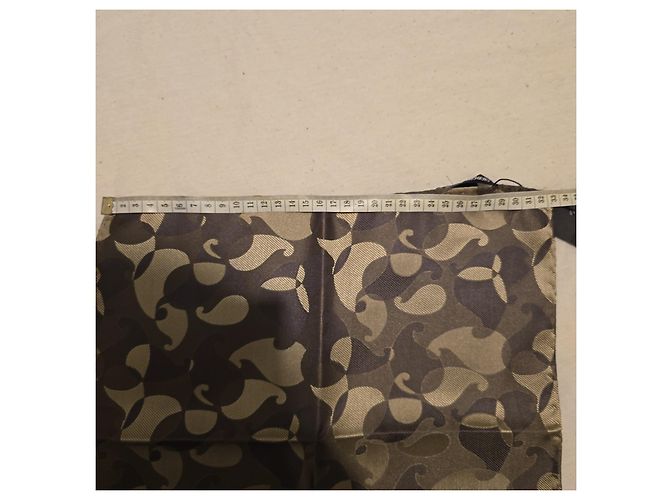 Pochette in seta Giorgio Armani motivo paisley - Marrone Grigio - vista 7