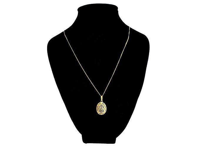 Autre Marque Collana Alice Caviness in argento sterling con pendente filigrana D'oro - vista 3