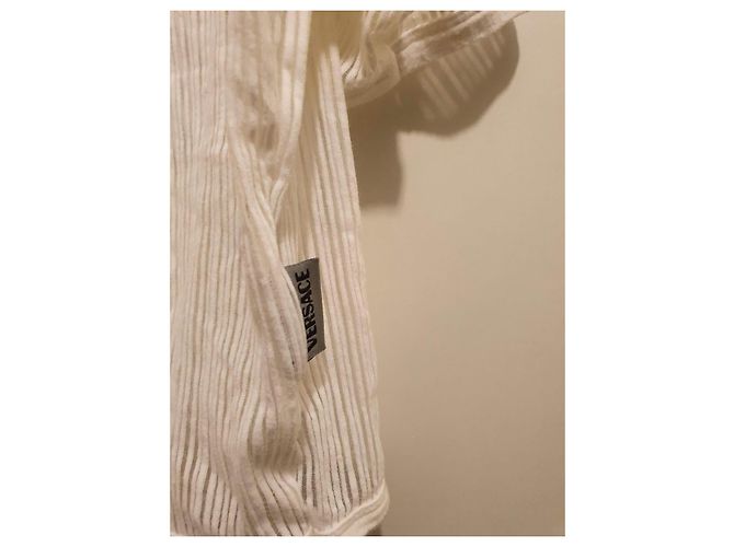 Versace Jeans Couture T-shirt bianca a coste Bianco - vista 3