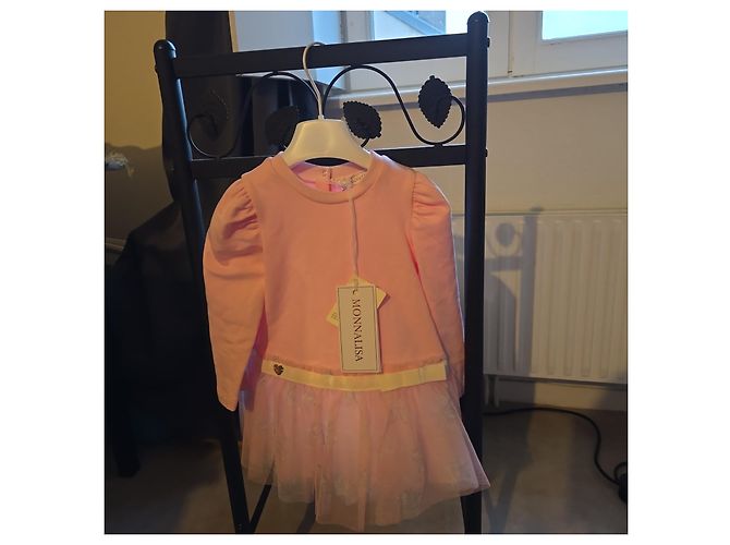 Monnalisa rosa Kleid mit Tüllrock Pink - Ansicht 2
