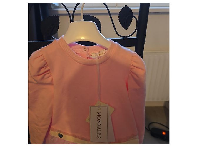 Monnalisa rosa Kleid mit Tüllrock Pink - Ansicht 5