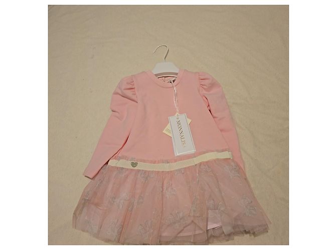 Monnalisa rosa Kleid mit Tüllrock Pink - Ansicht 8