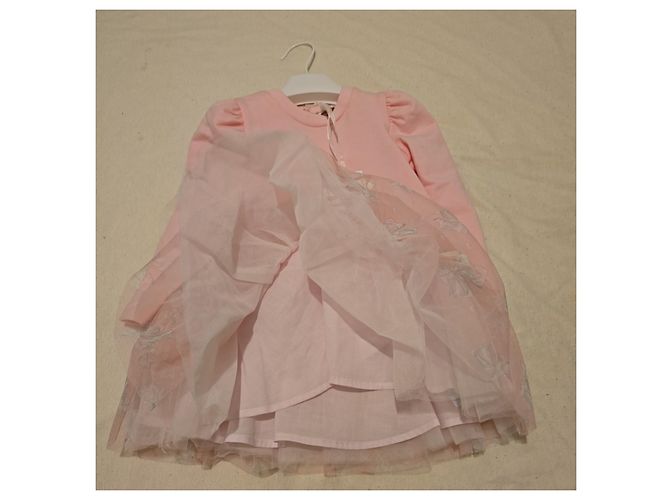 Monnalisa rosa Kleid mit Tüllrock Pink - Ansicht 9