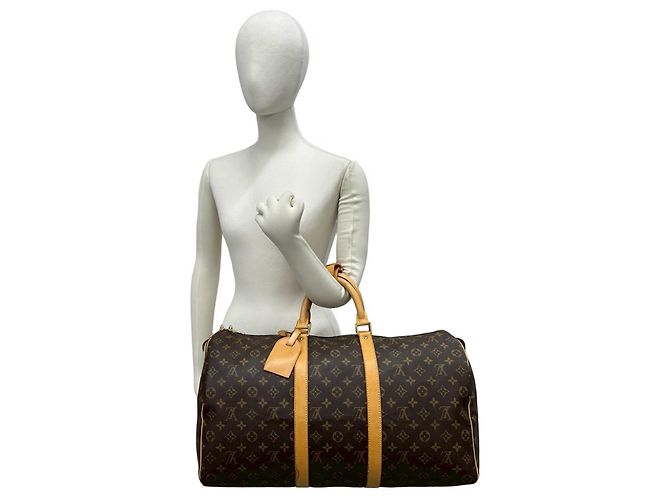 Louis Vuitton Vintage Keepall 50 Monogram Leather Boston Bag Marrone - vista 2