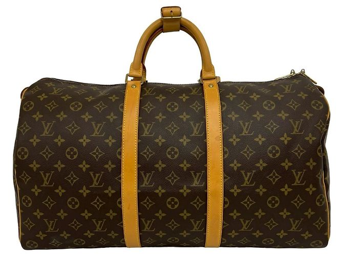 Louis Vuitton Vintage Keepall 50 Monogram Leather Boston Bag Marrone - vista 3