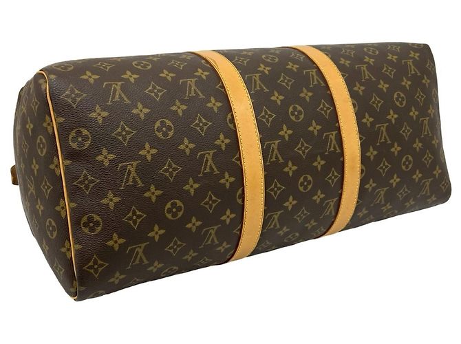 Louis Vuitton Vintage Keepall 50 Monogram Leather Boston Bag Marrone - vista 7