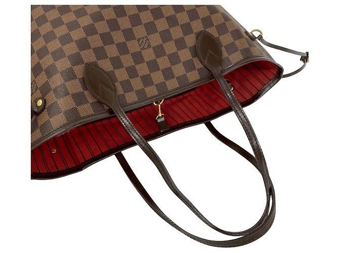 Louis Vuitton Neverfull Damier Leder Tote Bag Braun - Ansicht 4