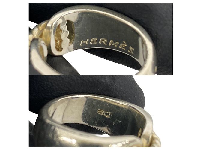 Ring Hermès Anello Chlorois con fascia argentata Hermes Argento - vista 3