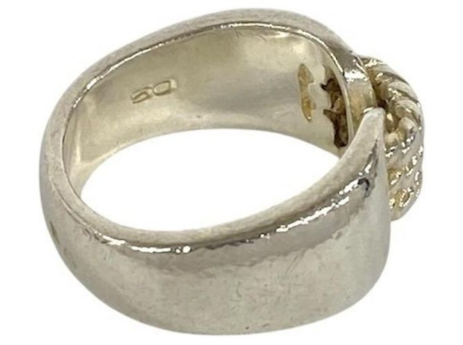 Ring Hermès Anello Chlorois con fascia argentata Hermes Argento - vista 5