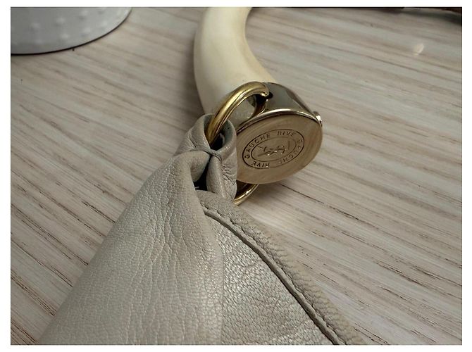 Yves Saint Laurent Rive Gauche Borsa in Pelle Beige - vista 2