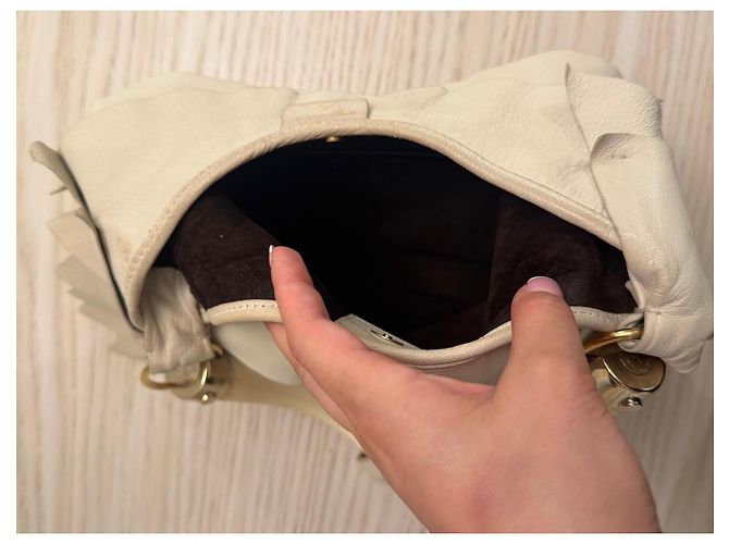 Yves Saint Laurent Rive Gauche Borsa in Pelle Beige - vista 7