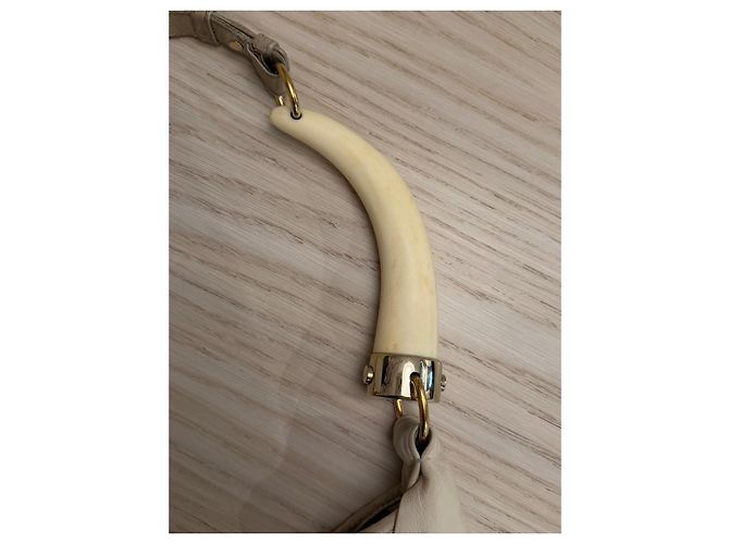 Yves Saint Laurent Rive Gauche Borsa in Pelle Beige - vista 9