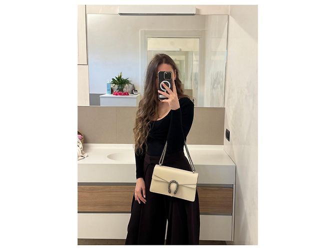 Gucci Dionysus Borsa a Tracolla in Pelle - Avorio Beige - vista 16