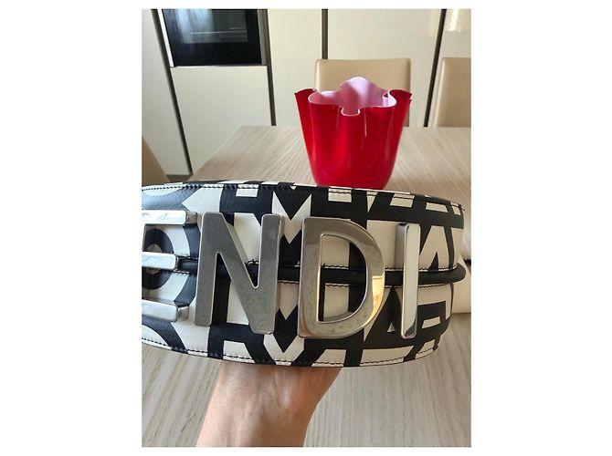 Fendi Borsa Fendigraphy Roma Monogram Nero Bianco - vista 5