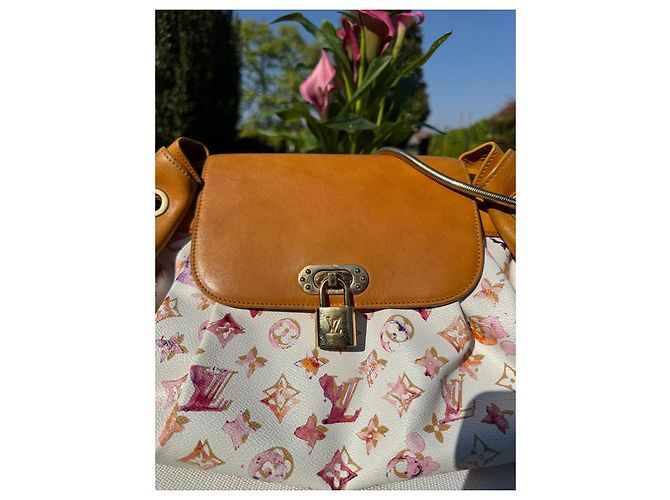 Louis Vuitton Jamais Aquarelle Edizione Limitata Marrone Rosa Bianco - vista 3