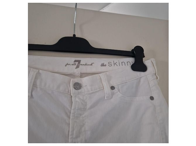 7 For All Mankind Vaqueros blancos 'The Skinny' - vista 3