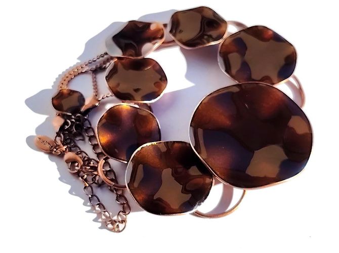 Autre Marque Collana Pilgrim Danish Design con disco scultoreo Rame - vista 4