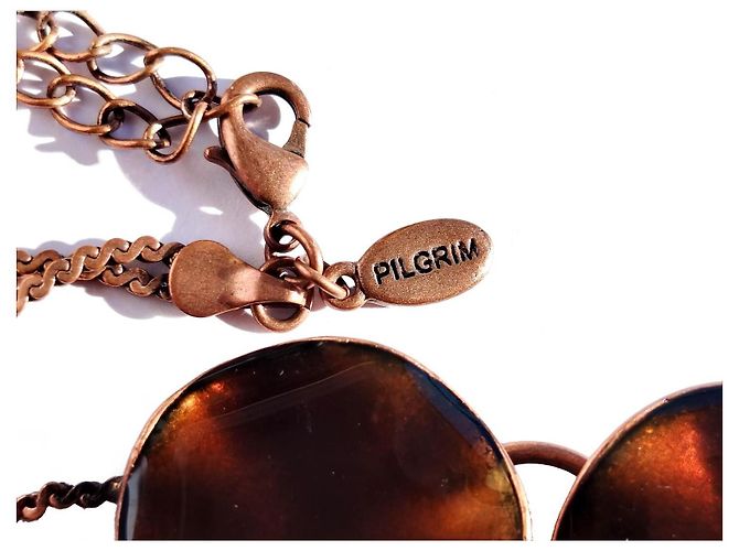 Autre Marque Collana Pilgrim Danish Design con disco scultoreo Rame - vista 6