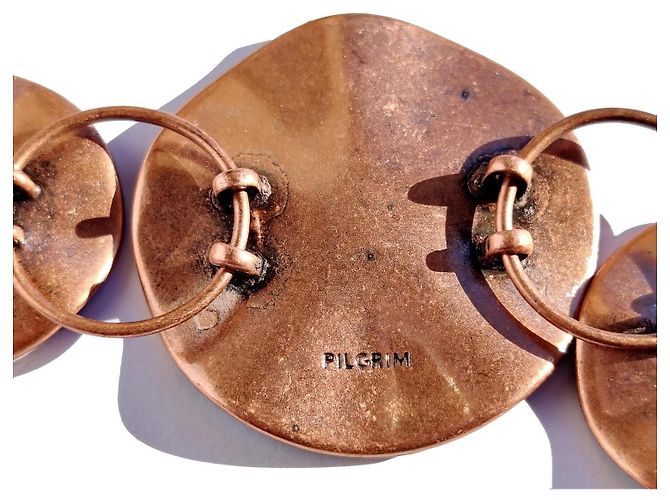 Autre Marque Collana Pilgrim Danish Design con disco scultoreo Rame - vista 7
