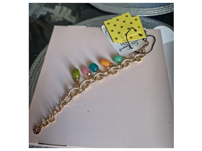 Bracciale a catena Luisa Spagnoli in metallo dorato con charm Multicolore D'oro - vista 4