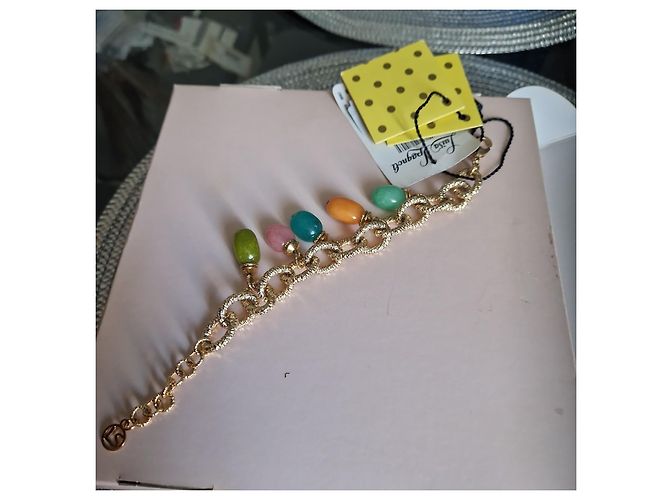 Bracciale a catena Luisa Spagnoli in metallo dorato con charm Multicolore D'oro - vista 5