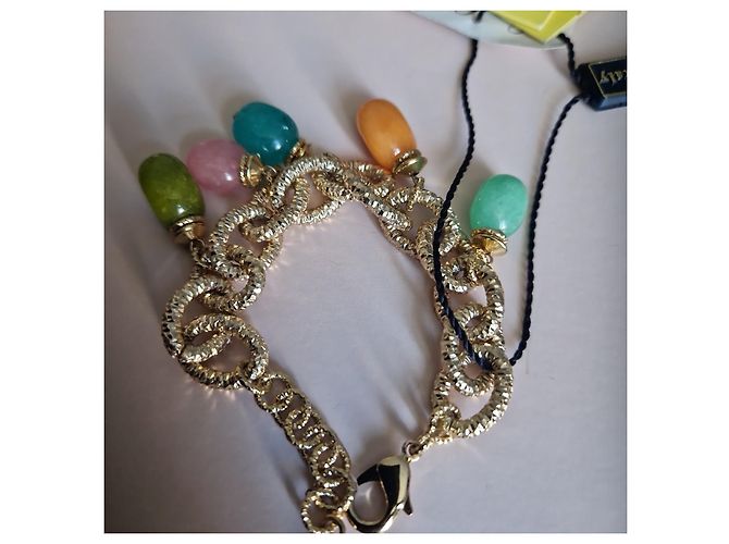 Bracciale a catena Luisa Spagnoli in metallo dorato con charm Multicolore D'oro - vista 6