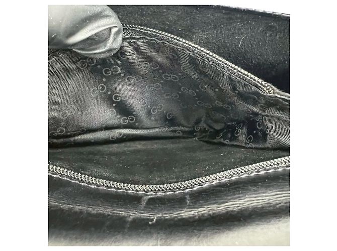 Gucci Old GG Logo Hardware Leder Mini Schultertasche Schwarz - Ansicht 10