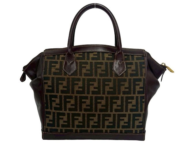Fendi Vintage Zucca FF Logo Pattern Schultertasche Braun - Ansicht 3