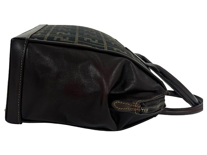 Fendi Vintage Zucca FF Logo Pattern Schultertasche Braun - Ansicht 6