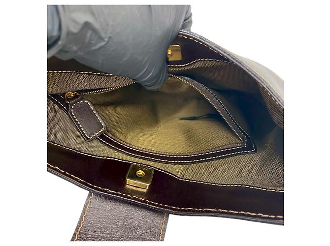 FENDI Vintage FF Logo Hardware Zucca Pattern Schultertasche Braun Schwarz - Ansicht 10