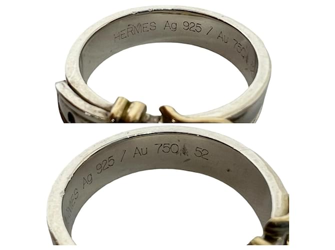 Hermès Cintura Band Ring Hermes Argento D'oro - vista 3