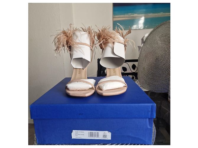 Stuart Weitzman Plume Sandali scamosciati rosa Beige - vista 2