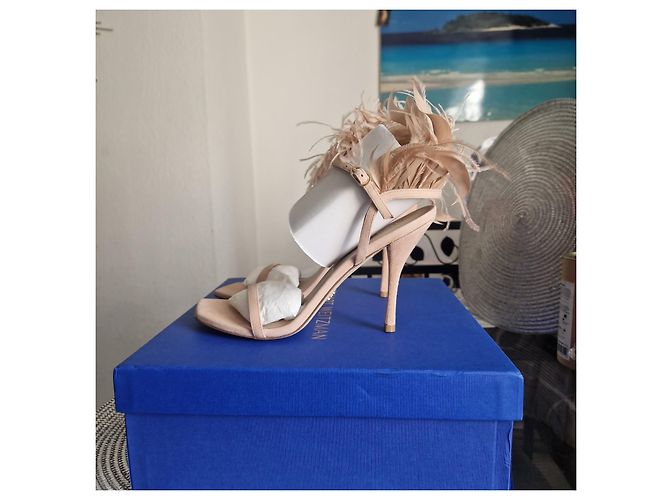 Stuart Weitzman Plume Sandali scamosciati rosa Beige - vista 3