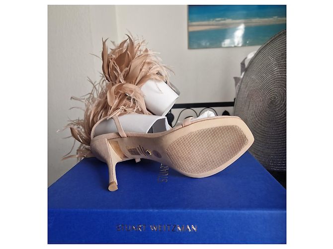 Stuart Weitzman Plume Sandali scamosciati rosa Beige - vista 5