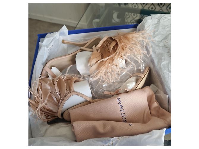 Stuart Weitzman Plume Sandali scamosciati rosa Beige - vista 7