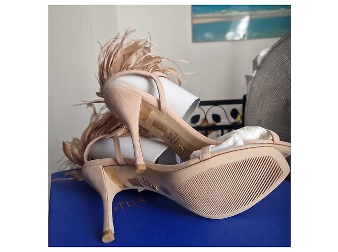 Stuart Weitzman Plume Sandali scamosciati rosa Beige - vista 8