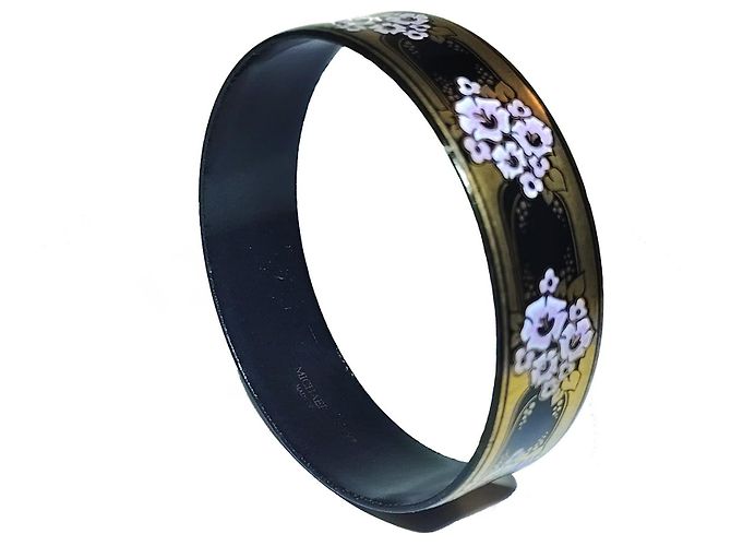 Michaela Frey Bracciale Smaltato Jugendstil Nero e Oro Multicolore - vista 2