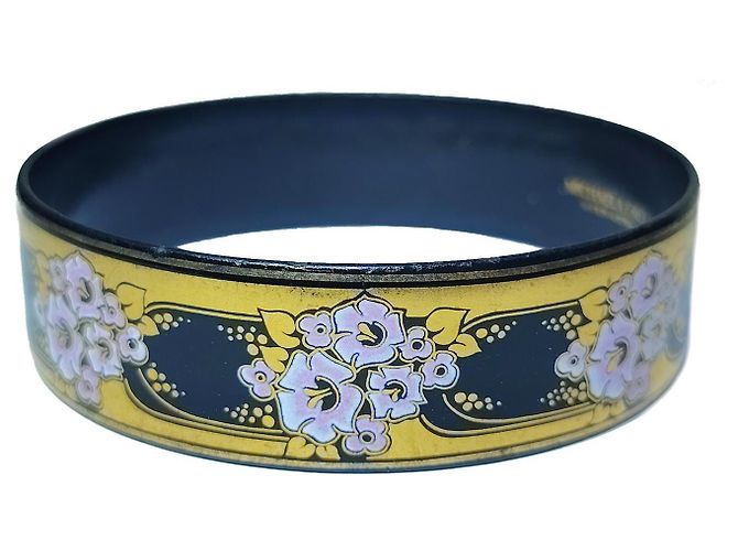 Michaela Frey Bracciale Smaltato Jugendstil Nero e Oro Multicolore - vista 4