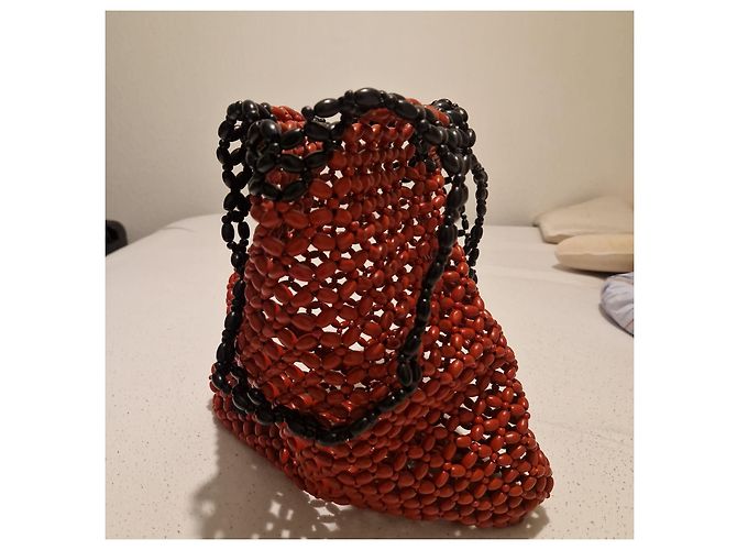 CP Company Tote-Bag aus Holzperlen Rot/Schwarz - Ansicht 3